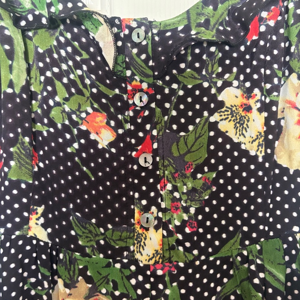 Anthropologie Kachel Nahla Black Floral Jumpsuit size 6 - Picture 5 of 5